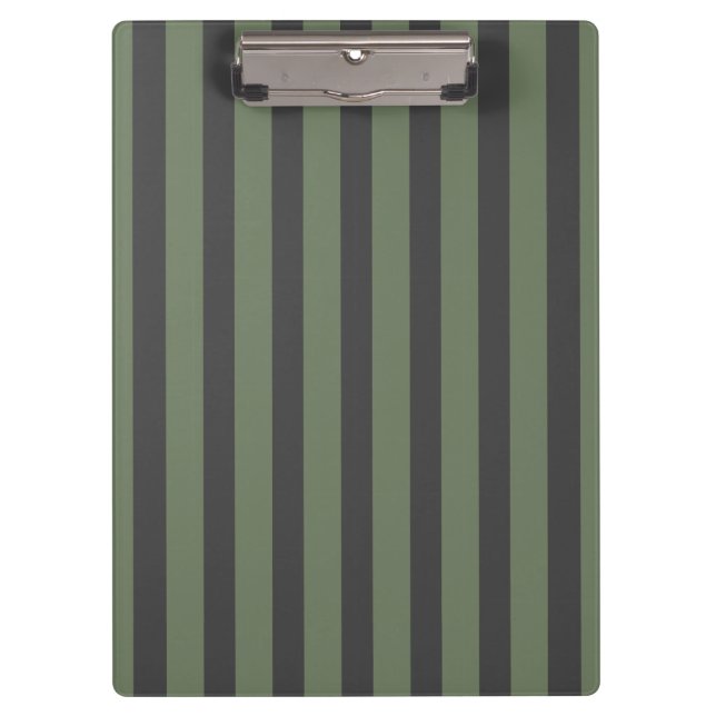 Porte-bloc Tic vert olive rayé moderne (Devant)