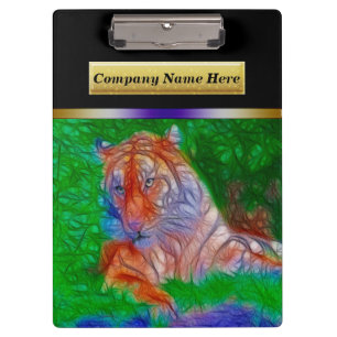 Porte-bloc Tigre sur l'herbe verte et bleue