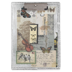 Porte-bloc Timbres Ephémère Vintage Decoupage