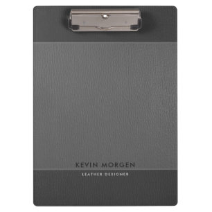 Porte-bloc Tons Gris Faux Cuir