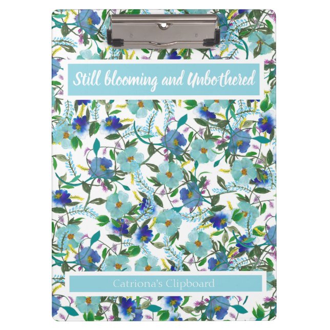 Porte-bloc Toujours en fleurs et non bothered personnalisable (Devant)