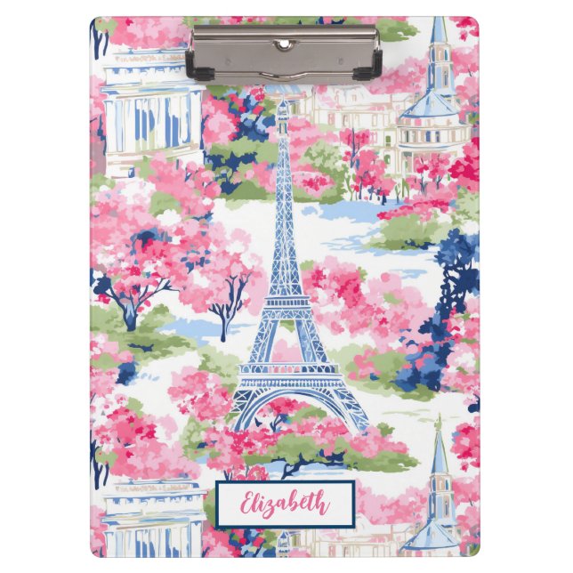 Porte-bloc Tour Eiffel Paris France Floral (Devant)