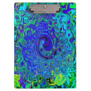 Porte-bloc Tourbillonnement Liquide Abstrait Violet Bleu Rétr