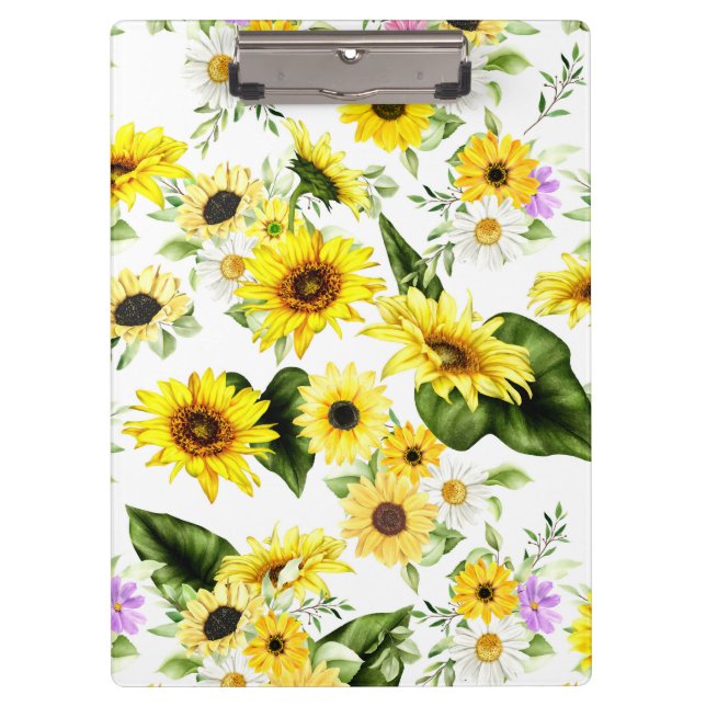 Porte-bloc Tournesol à l'aquarelle 7 (Devant)