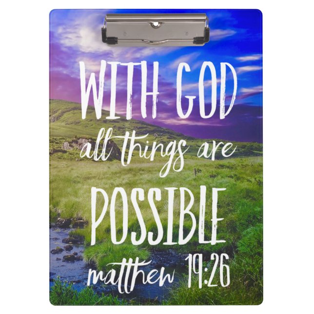 Porte-bloc Tout est possible Bible Verse Christian (Devant)