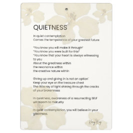 Porte-bloc Tranquillité Inspirationnel Poème De Mot Écrit
