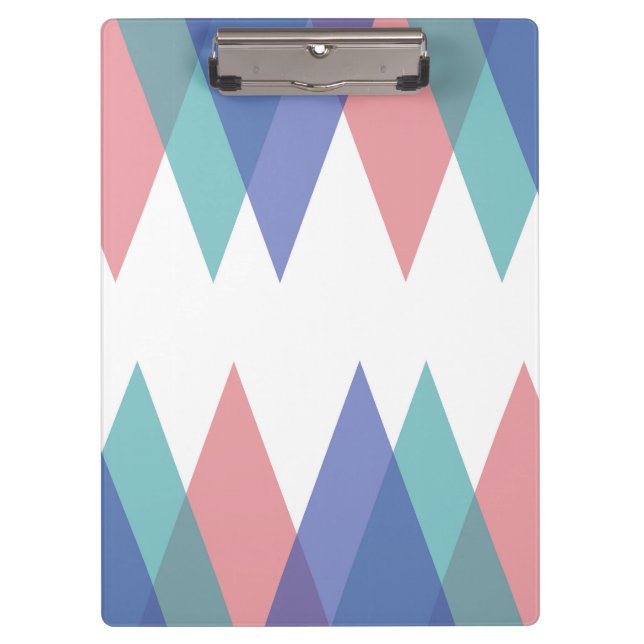 Porte-bloc Triangles bleu et corail (Devant)