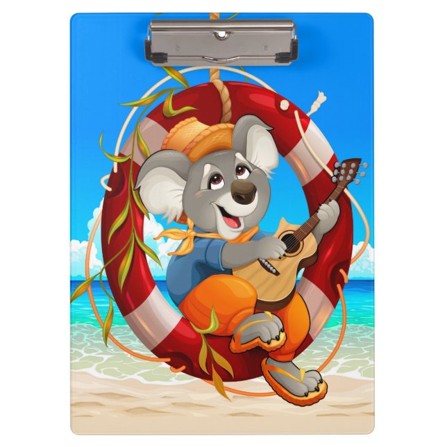 Porte-bloc Tropical Beach Guitar Jouer Koala (Devant)