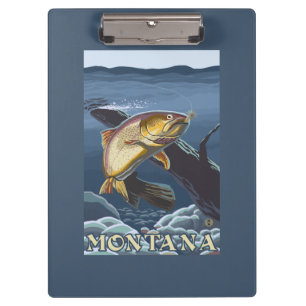 Porte-bloc Truite pêchant la section transversale - Montana