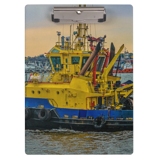 Porte-bloc Tugboat sailing at river, montevideo, uruguay (Devant)