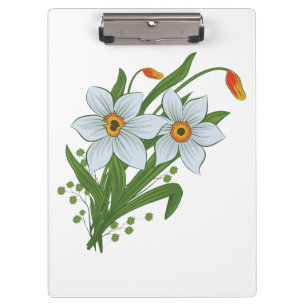 Porte-bloc Tulipes et fleurs de jonquilles