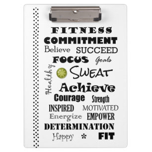 Porte-bloc Typographie de la condition physique motivationnel