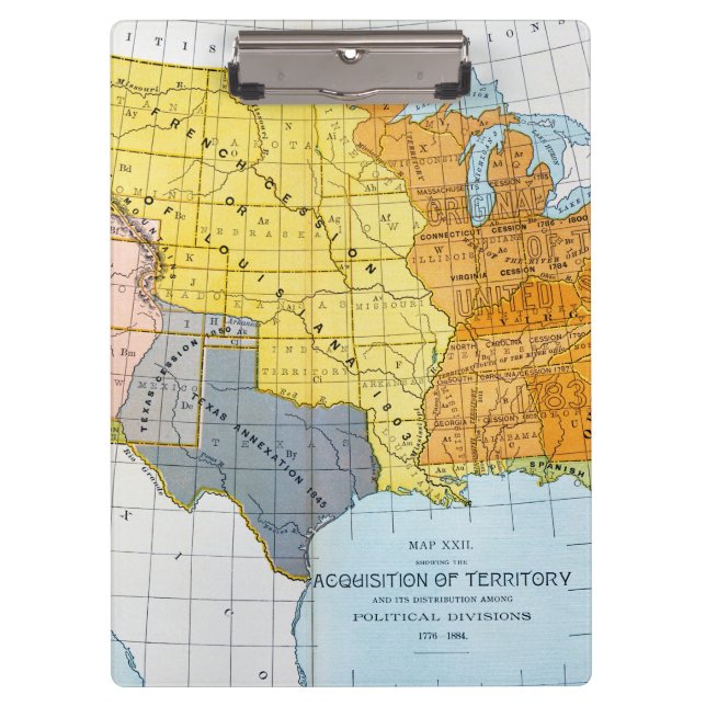 PORTE-BLOC U.S. CARTE, 1776-1884 (Devant)