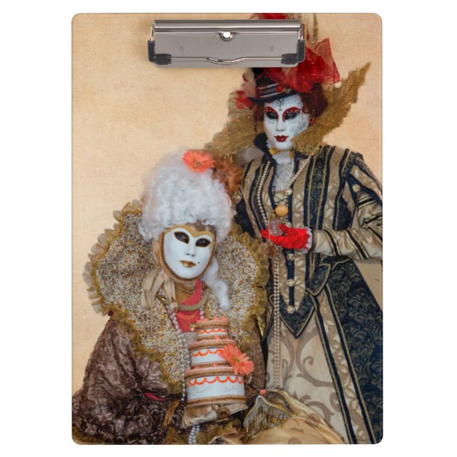 Porte-bloc Un couple en costume de carnaval à Venise (Devant)