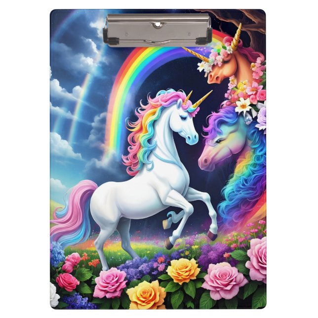 Porte-bloc Unicorne arc-en-ciel une (Devant)
