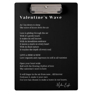 Porte-bloc Valentines vague d'amour poème poster décoration m