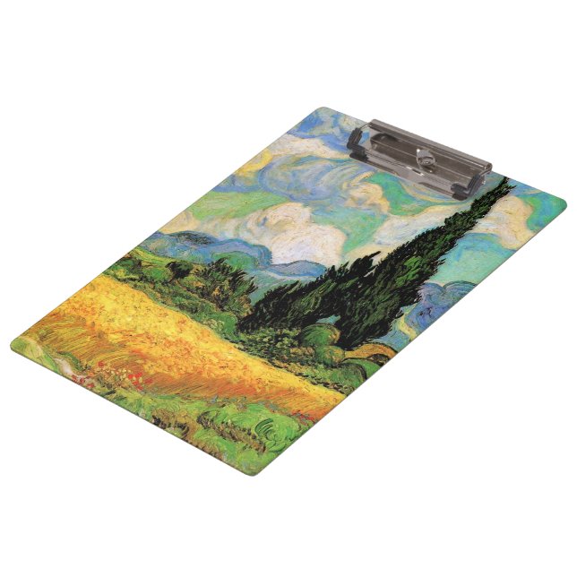 Porte-bloc Van Gogh Champ de blé w Cyprès à Haute Galline (Incliné)