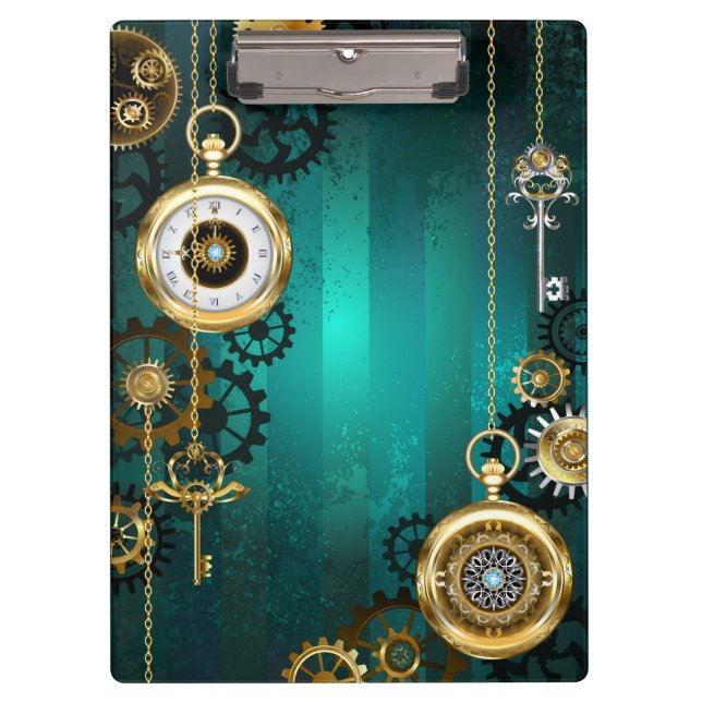 Porte-bloc Veille bijoux Steampunk sur un Arrière - plan vert (Devant)