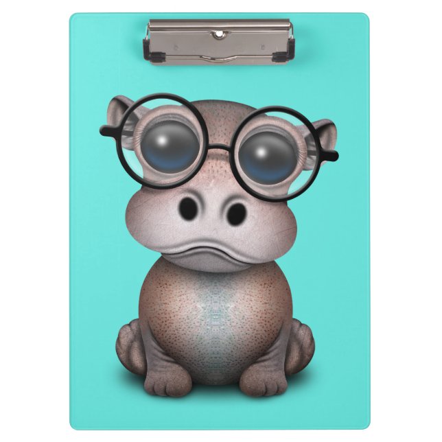 Porte-bloc Verres de port d'hippopotame ringard mignon de (Devant)