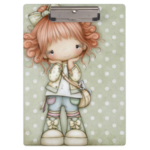 Porte-bloc Vert sauge Crème beige pois rétro olive mat