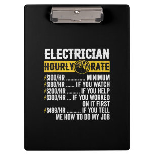 Porte-bloc Vêtements Électricien Drôle, Taux Horaire Homme