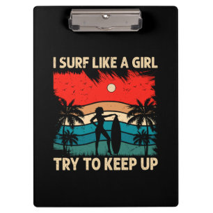 Porte-bloc Vibes de surf tendance Je Surf comme une fille