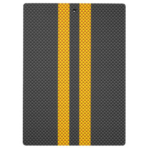 Porte-bloc Vibrant Yellow Racing Stripes Carbon Fiber Style