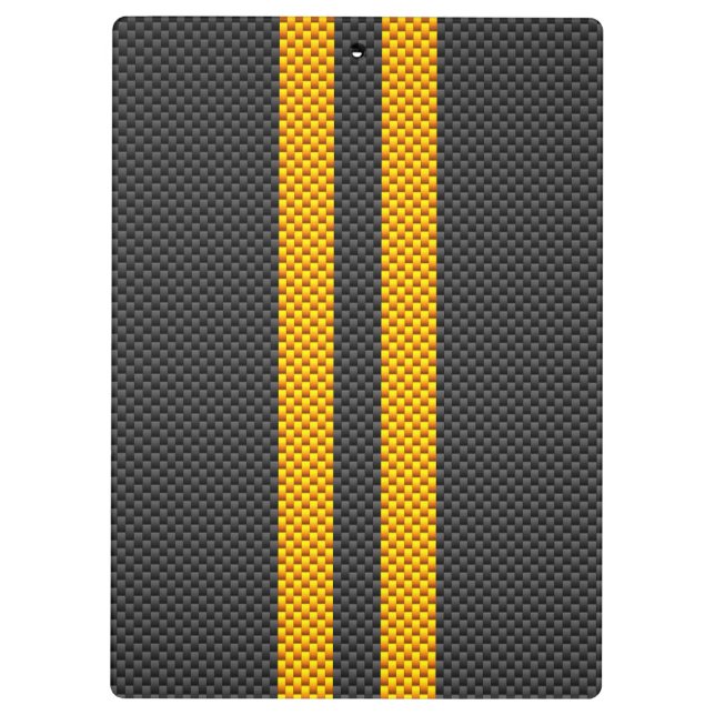 Porte-bloc Vibrant Yellow Racing Stripes Carbon Fiber Style (Dos)