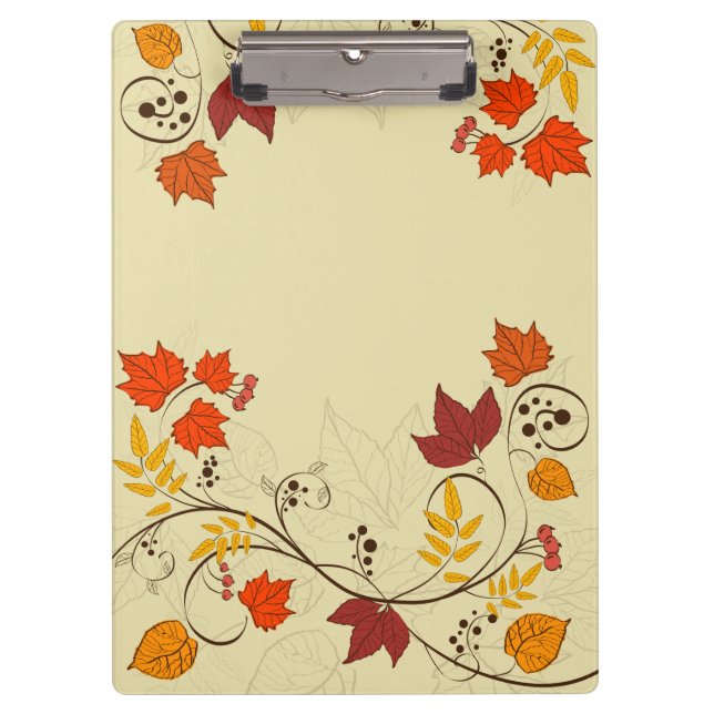 Porte-bloc Vignes de feuille d'automne avec le texte (Devant)