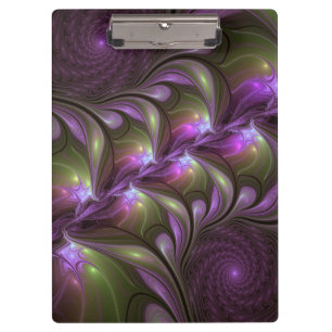 Porte-bloc Violet Abstrait violet violet kaki fractal