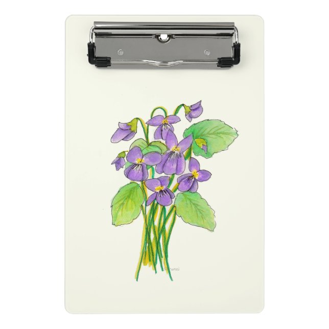 Porte-bloc Violets sauvages Mini Porte - bloc (Devant)