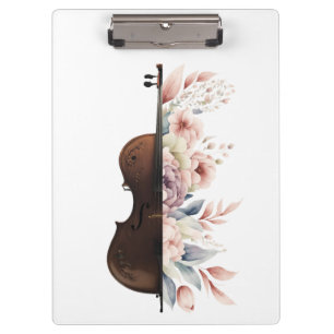 Porte-bloc Violon aux fleurs.