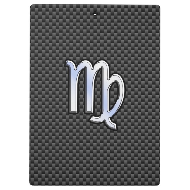 Porte-bloc Virgo Zodiac Sign on Charcoal Carbon Fiber Style (Dos)