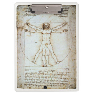 Porte-bloc Vitruvian Man, Leonardo da Vinci, vers 1490. Clip