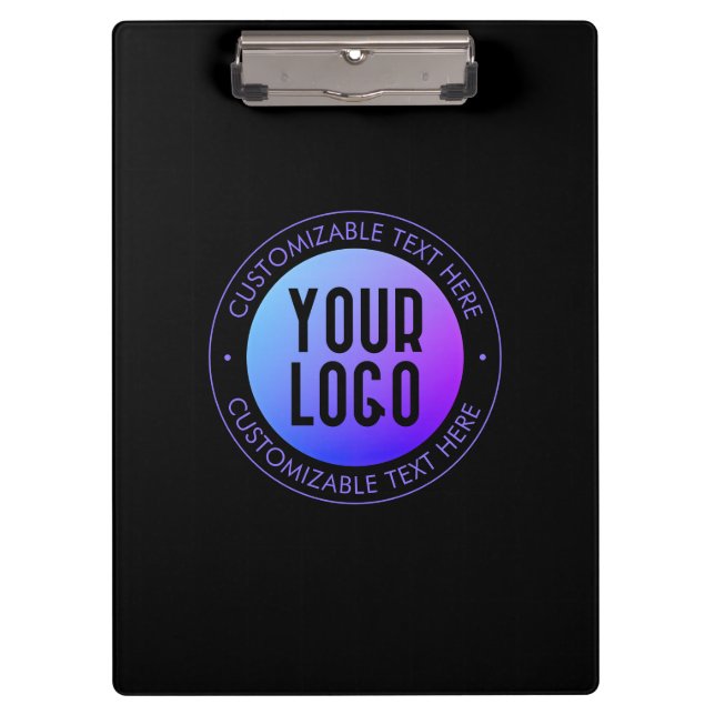 Porte-bloc Votre logo & moderne bleu & violet Ombre dégradant (Devant)