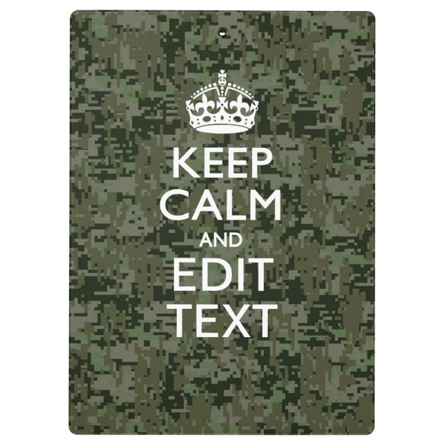 Porte-bloc Votre propre texte Camo numérique Woodland Gardez  (Dos)