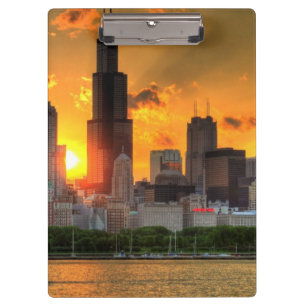 Porte-bloc Vue de l'horizon de Chicago d'Adler