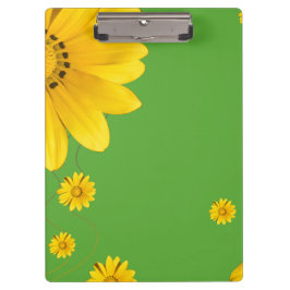 Porte-bloc  Yellow Daisy Floral Design on Green backround