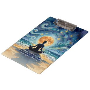 Porte-bloc Yoga Méditation Ciel Nocturne Étoilé Lune Plage Oc