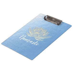 Porte-bloc YOGA Studio Méditation Reiki Instructeur Gold Lotu