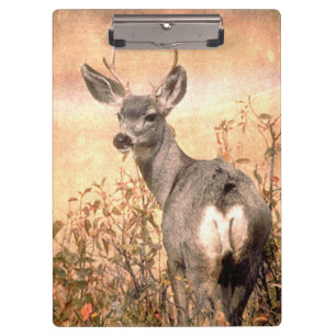Porte-bloc Young Deer en Fleur sauvage avec Grungy Texture Ar