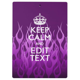 Porte-bloc Your texte on Keep Calm Purple Racing Flames Decor