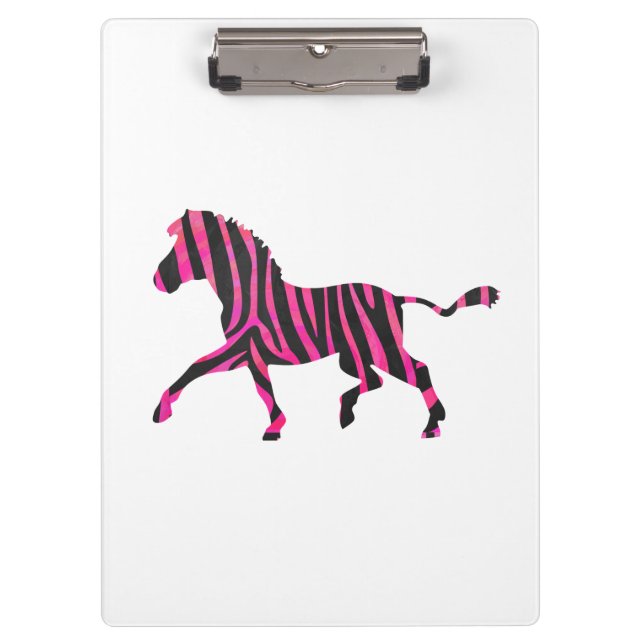 Porte-bloc Zebra Silhouette noir et rose chaud (Devant)