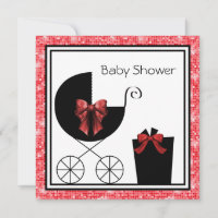 Porte-cadeaux Rouge & Noir Baby Shower Invitations