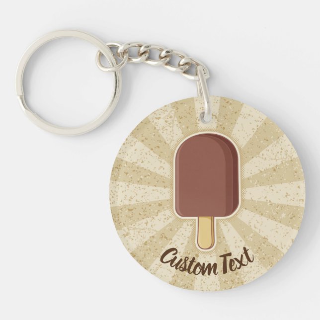 Porte - clé à bâtonnet de crème glacée au chocolat (Devant)