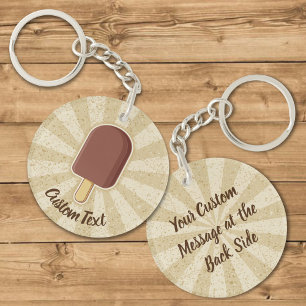 Porte - clé à bâtonnet de crème glacée au chocolat