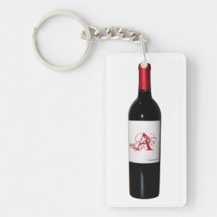 Porte - clé acrylique à bouteille de vin monogramm