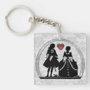 Porte - clé acrylique à double face Romance Silhou