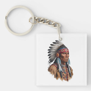 Porte - clé acrylique - Amérindiens