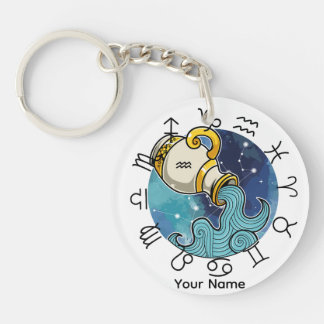 Porte - clé acrylique Aquarius & Gemini